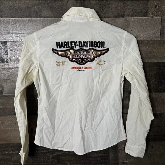 VTG Harley Davidson Button Down Shirt Womens Small - Picture 2 of 3